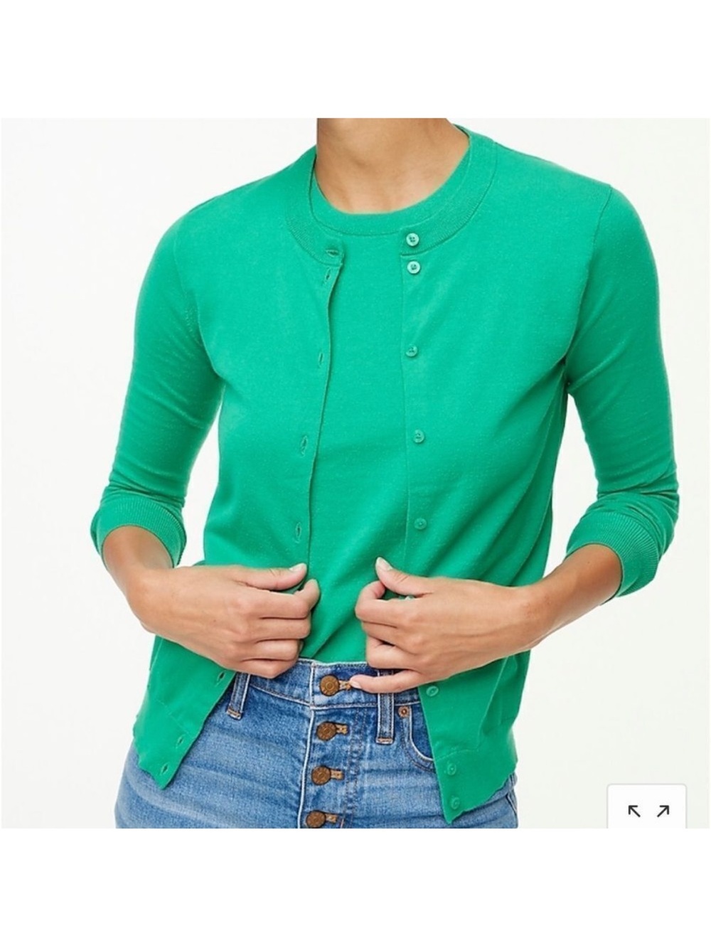 J. Crew Women’s Green Cardigan Button Up Sweater Size M